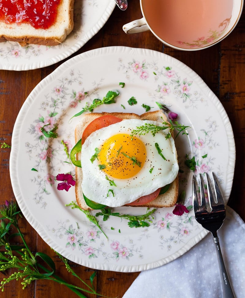 Food Plate Wood Table Egg